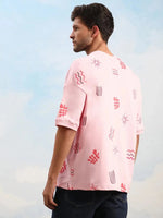 Dillinger Pink Graphic Oversized Drop shoulder T-shirt