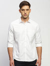 Men White Solid Shirt-RAYMONDSDOBBY-264-White