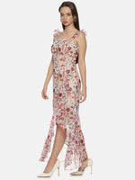 Floral Off-white High Low Dress-17305