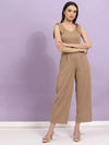 Rigo Poly Corduroy V Neck Tie-Up Straps Jumpsuit-WJD306-1019-L