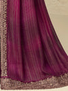 Saree Mall Women's Georgette Purple Embellished Designer Saree With Blouse Piece-SILVER28013