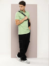 Dillinger Green Solid Regular Snap Polo T-shirt