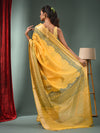 Yellow Blended Silk Handwoven Saree With Zari Border-MA50BSL34830108