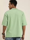 Dillinger Green Solid Oversized Polo T-shirt