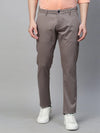 Genips Men's Cotton Stretch Caribbean Slim Fit Self Design Grey Color Trousers