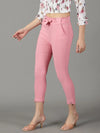 Women's Pink Solid Cigarette Trouser-AL-6272-Pink