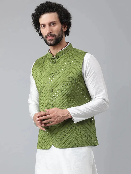 Hangup Men Standard Embroidered Men's Indian Wear-191A_Emb_Nehru