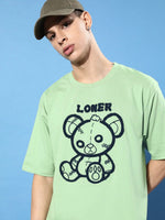 Dillinger Green Graphic Oversized T-Shirt-DLMOV137PGRN-S