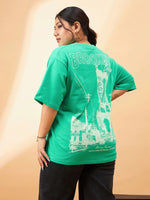 Women Green Graphic BROOKLYN Print T-Shirt