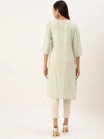 Women's Green Solid Straight Kurta-DF-1195-Seagreen