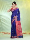 Blue Cotton Saree With Nakshi Zari Borders-MA66BCT431050027