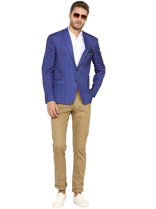 Hangup Men Standard Checkered Men Formalwear-D6CheckBlazer