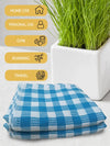 Athom Living Premium Gamcha Bath Towel 65 x 135 cm Pack of 2 White with Blue checkered-ATZ-BT-1F-C2