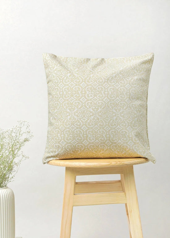 Antique Rose 100% cotton floral cushion cover for sofa - Cream-230451003