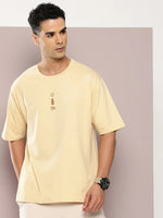 Dillinger Beige Graphic Oversized T-shirt-DLMOV238BGE-S