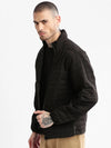 Men Hooded Olive Solid Tailored Oversized Jacket comes with Detachable Hoodie and Inner Jacket-7551-Olive