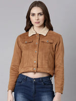 Women Camel Brown Solid Tailored Jacket-LT-2112-Camelbrown