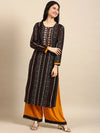 Women's Black Printed Kurta Set-GW-1105-Black