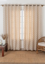 Harvest linen cotton minimal design curtain for living room - Room darkening - Brown - Pack of 1-240429018