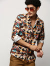 Men Black Printed Shirt-PRISM-M204-1613-Black