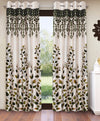 Home Sizzler 2 Pieces Leafy Elegance Panel Eyelet Polyester Door Opaque Curtains - 7 Feet, Green-HS2PC001734DR