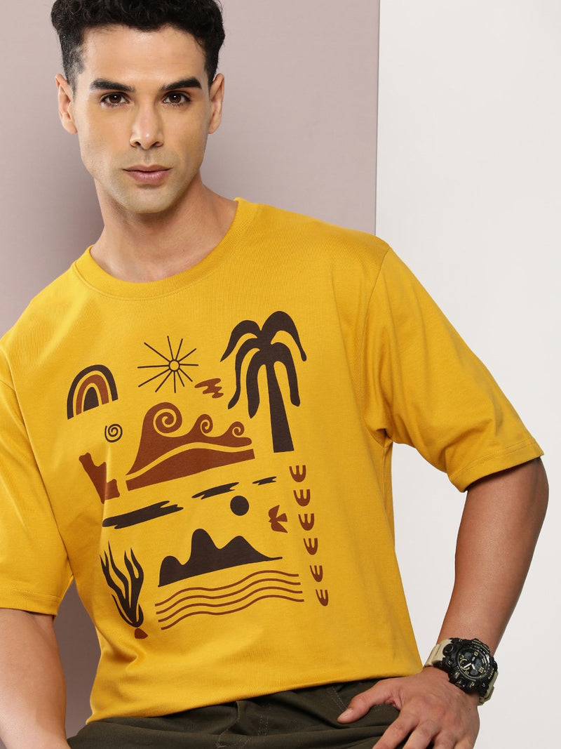 Dillinger Mustard Graphic Oversized T-shirt