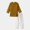 Desi Soota Bengali Style Embroidered Cotton Kurta Pajama Set for Boys - Mustard-M037