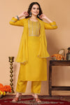 Avanshee Women's Latest Embroidred Cotton Blend Kurta, Pant With Dupatta-ES-7513