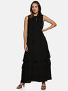 Black Tiered Sleeveless Dress-17429