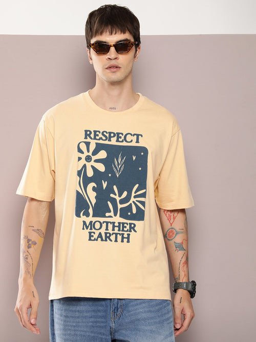 Dillinger Beige Graphic Oversized T-shirt