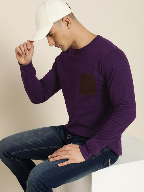 Dillinger Purple Solid Regular T-shirt