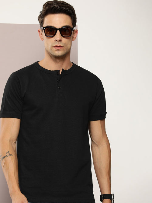 Dillinger Black Solid Regular Heney T-shirt