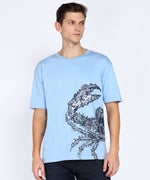 Cotton Jersey Oversized Crab Print Men's T-Shirt