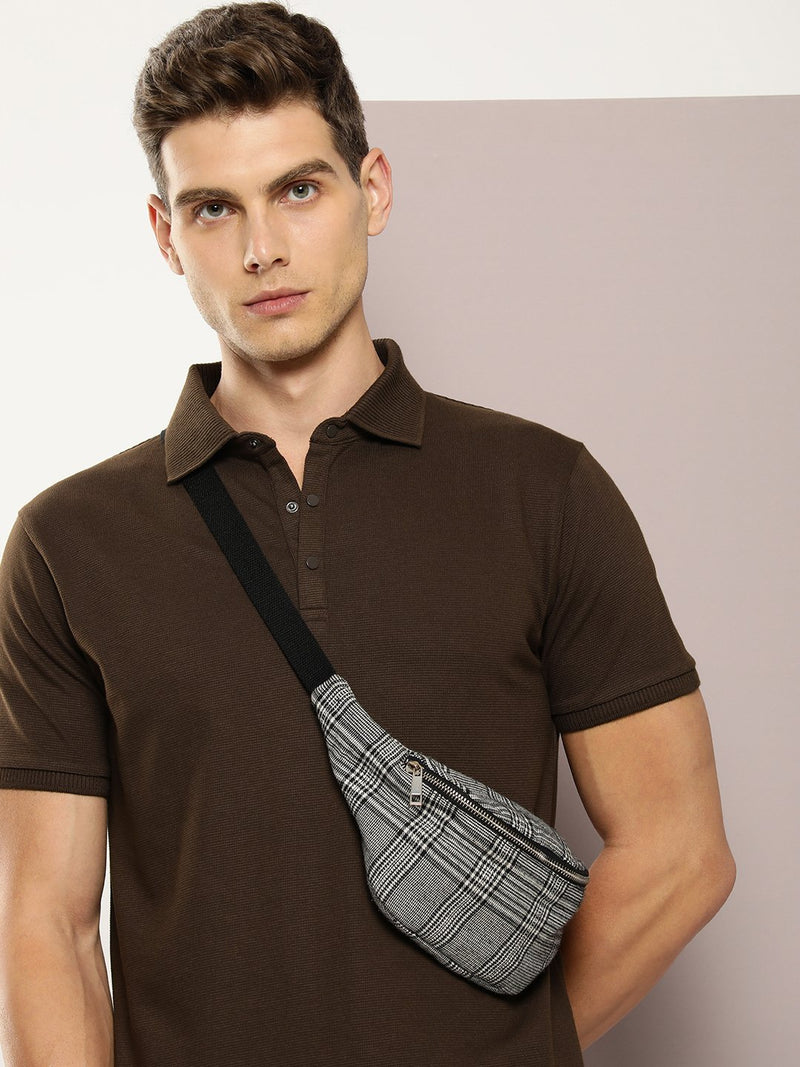 Dillinger Brown Solid Regular Snap Polo T-shirt