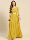 Flared skirt with crop top in Yellow