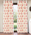 Home Sizzler 2 Pieces Bloom Burst Eyelet Polyester Door Opaque Curtains - 7 Feet, Maroon-HS2PC001711DR