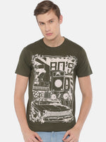 Arise Mens Short Sleeve Graphic Printed Tshirt-AR121OLIVE