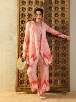 Three piece Co-Ord Set in Peach Tie & Dye-LW011TD22