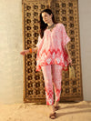 Anti Fit Kaftan with Pants in Peach Tie & Dye-TP0540TD22