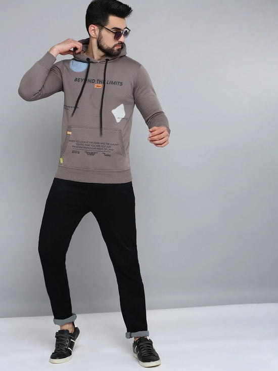 Men Grey Solid Sweatshirt-SCAW-24-Grey