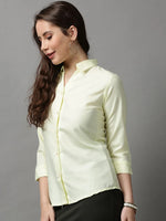 Women's Yellow Solid Shirt-AE-3331034-Yellow