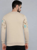 Men Beige Solid Sweatshirt-SCAW-26-Beige