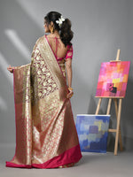 Brown Silk Banarasi Saree With Zari Woven Designs-MA52BSL441050053