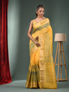 Yellow Blended Silk Handwoven Saree With Zari Border-MA50BSL34830108