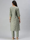 Women's Green Printed Kurta Sets-SKC3172-Green