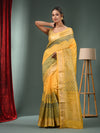 Yellow Blended Silk Handwoven Saree With Zari Border-MA50BSL34830108