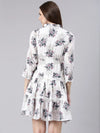 Women White Floral Fit and Flare Dress-AE-15797-White