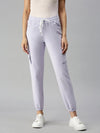 Women's Lavender Solid Jogger Denim Jeans-JO-22045A-Lavender