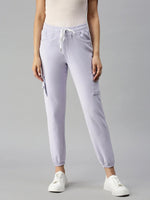 Women's Lavender Solid Jogger Denim Jeans-JO-22045A-Lavender