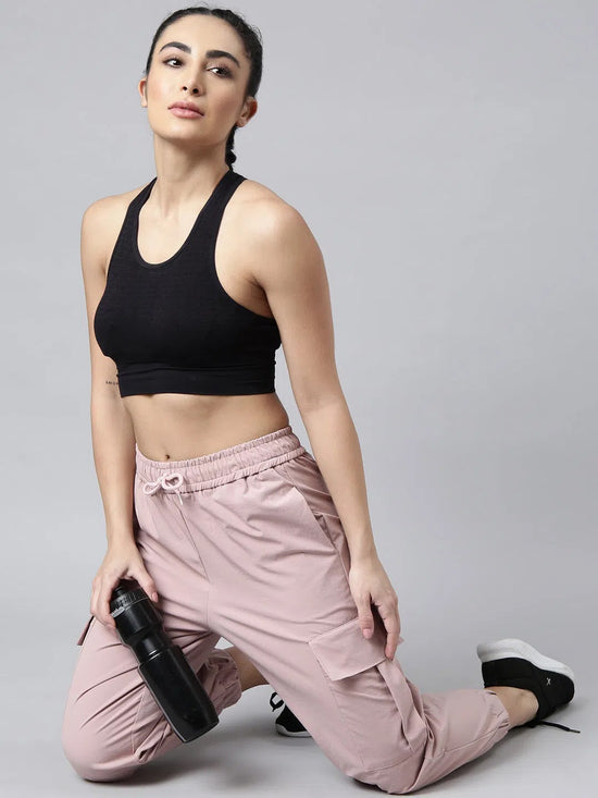 Women Solid Slim Fit Peach Joggers Track Pant-AE-10905-Peach